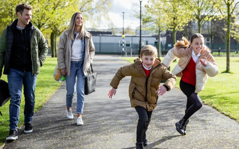 Children running